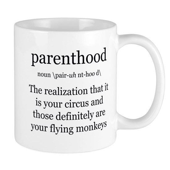 Parenthood white, heat, or Blue 11oz cup