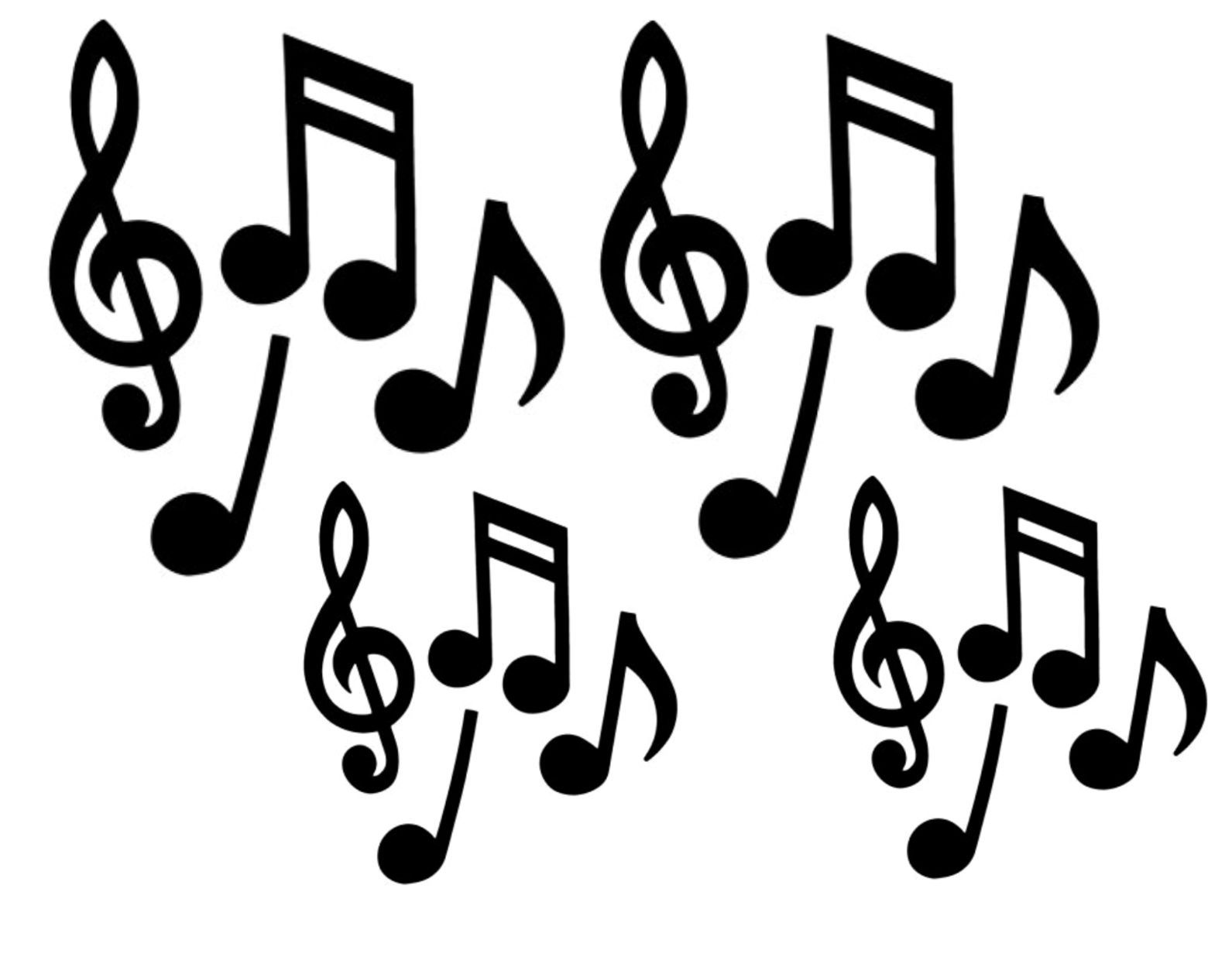 Musical notes silhouette cut out, sizes to suit