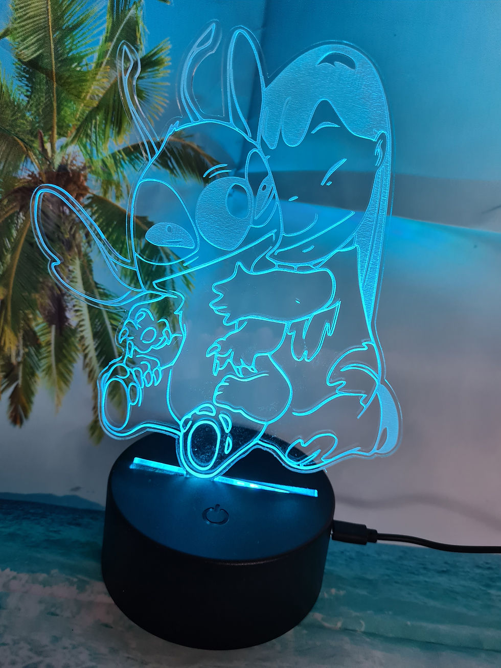 Thumbnail: Lilo and stitch hugging light up cake topper night light