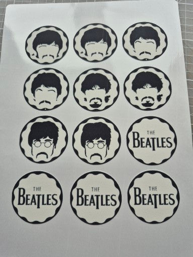 The Beatles cupcake toppers icing or wafer