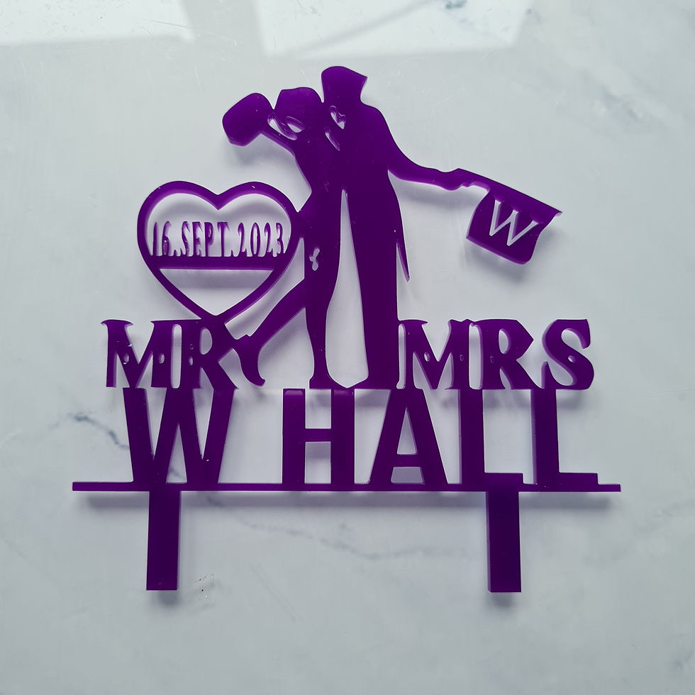 Thumbnail: Harley and Joker date and name cake wedding cupcake topper