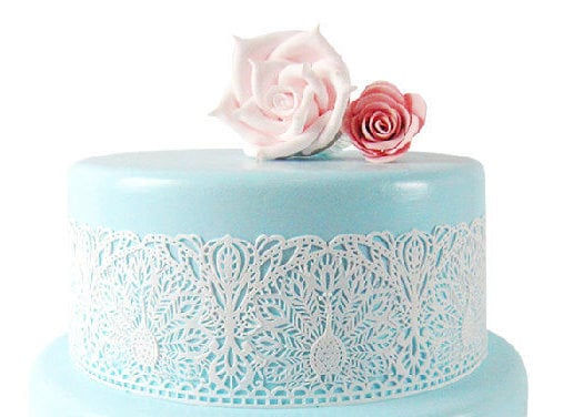 Thumbnail: Peacock Cake Lace Ready Made sugar lace