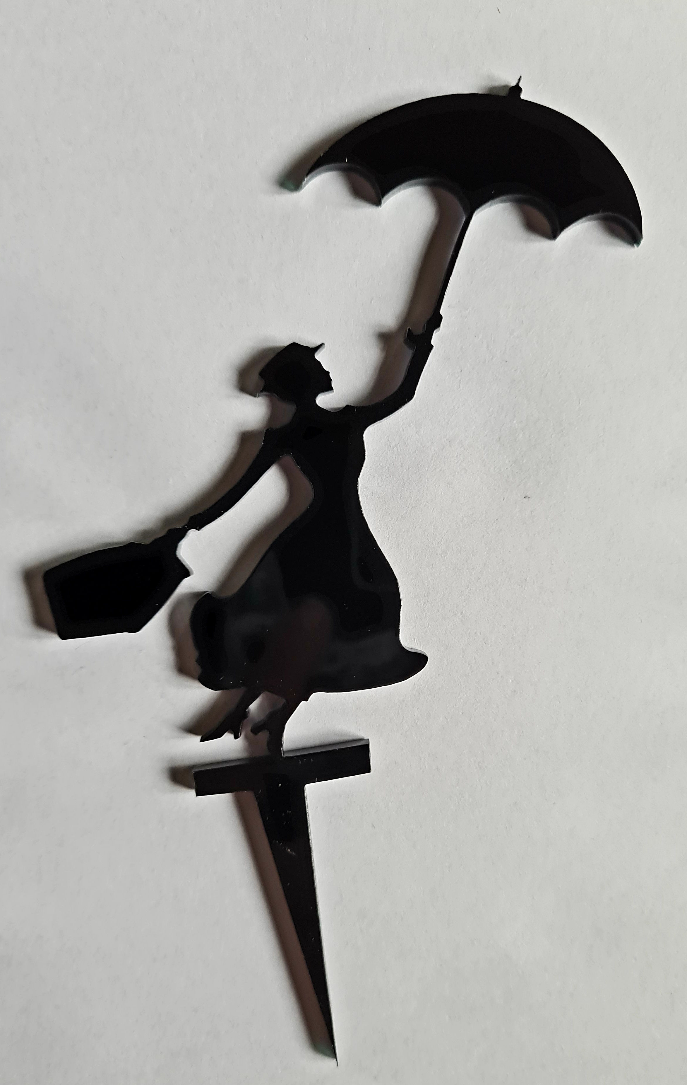 Mary Poppins acrylic cake or cupcake topper