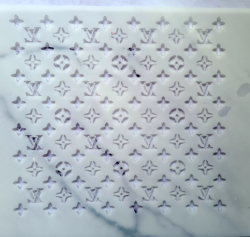 Lv stencil stencil for cakes and cupcakes laser cut