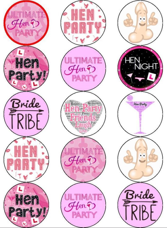 Bride tribe mix cupcake toppers icing or wafer paper