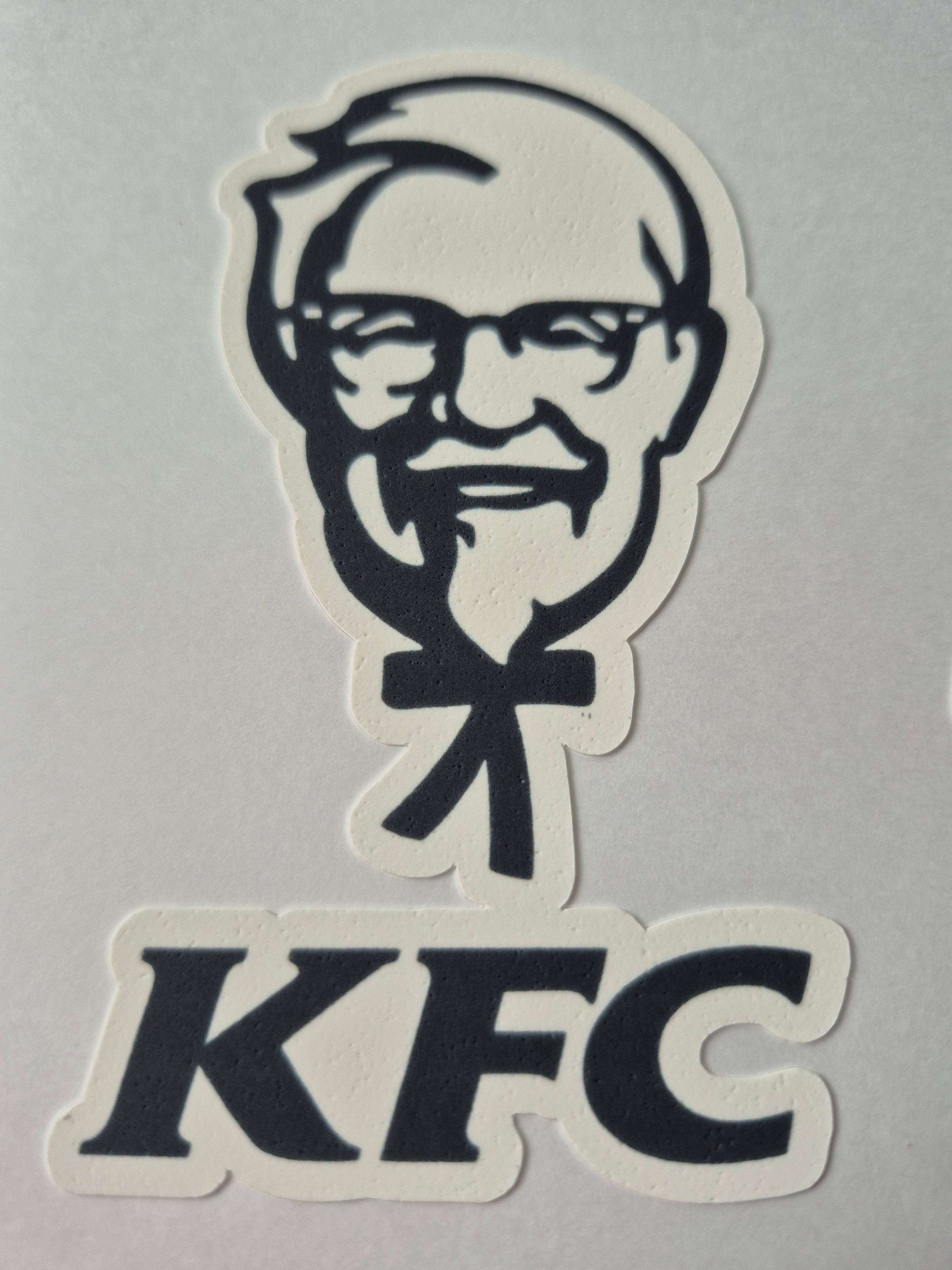 black and white Kfc logo toppers icing or wafer