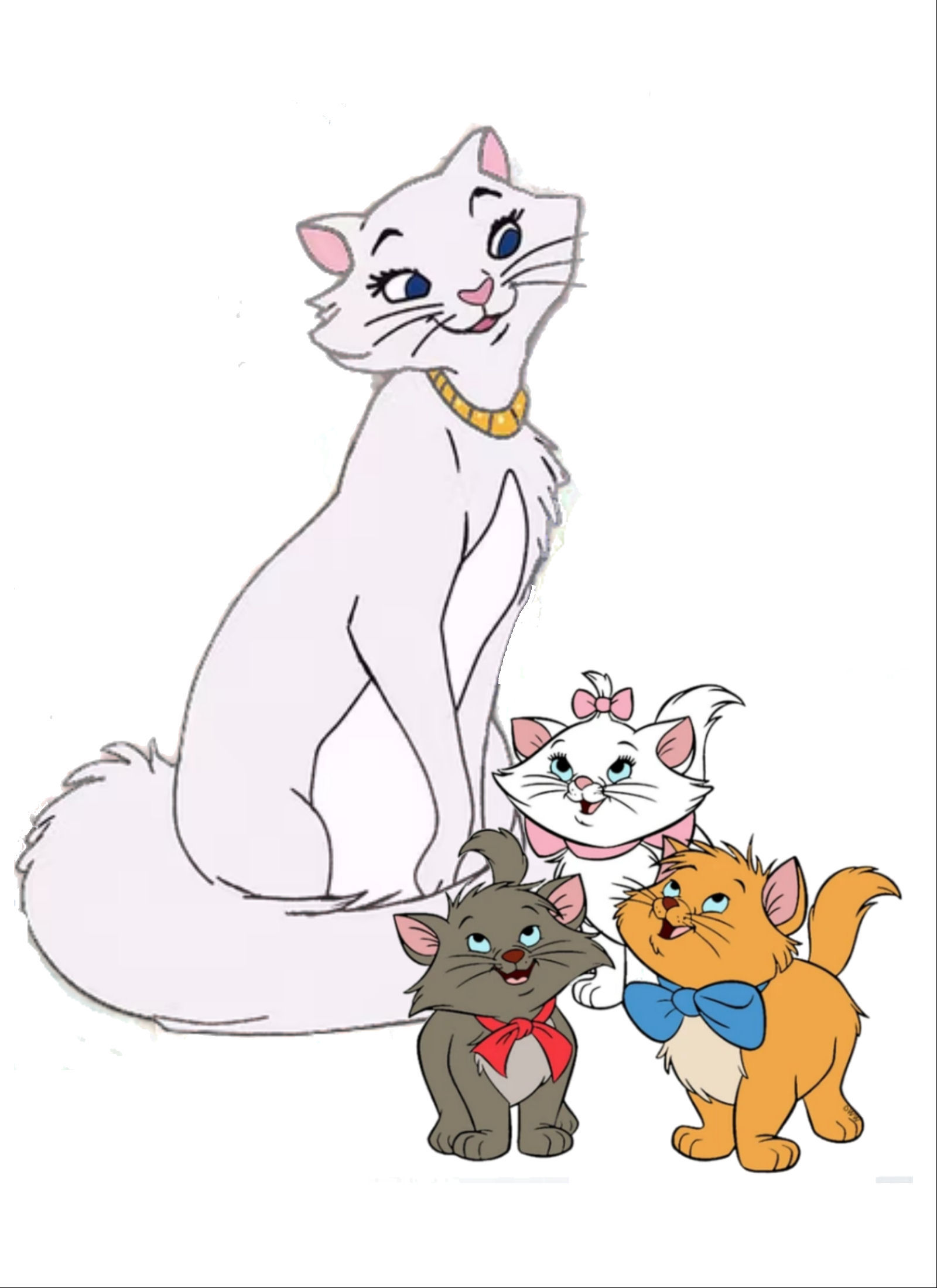 The Aristocats mama and babies cake or cupcake toppers icing or wafer