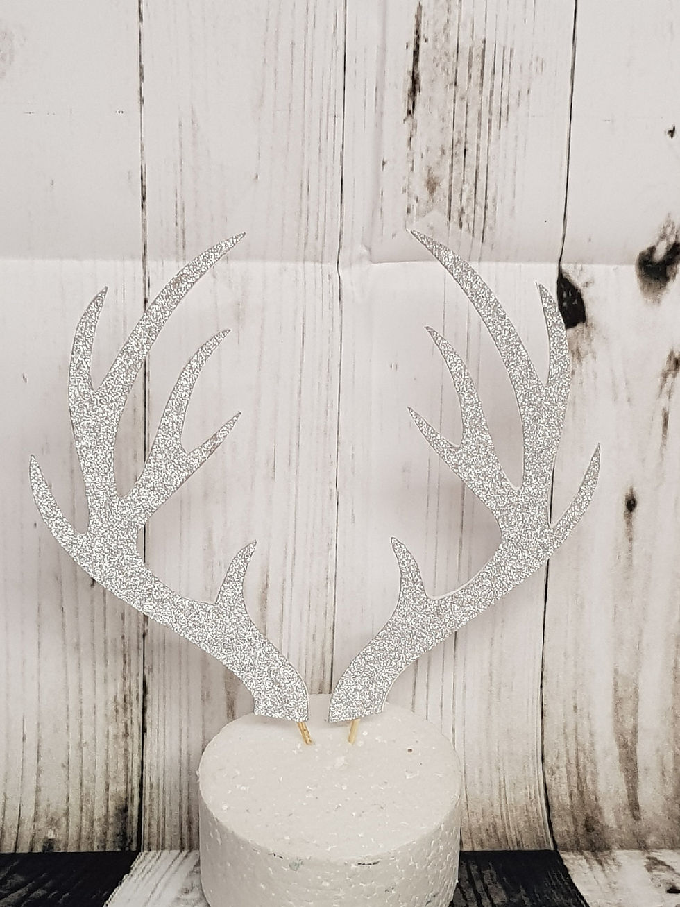 Thumbnail: Antlers topper Card topper for cakes and cupcakes