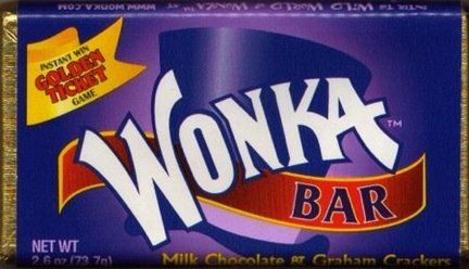 Wonka bar cake or cupcake toppers icing or wafer
