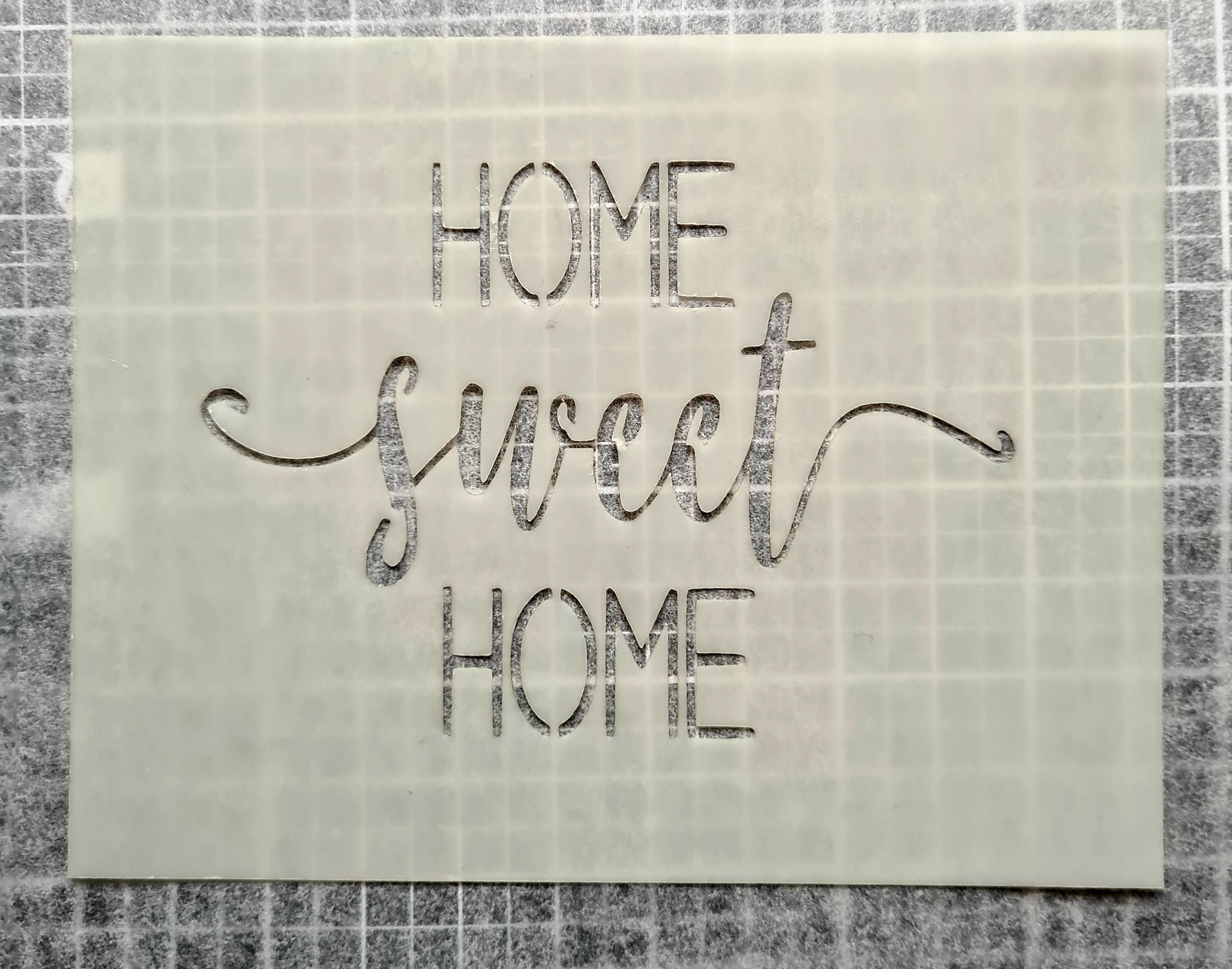 Home sweet home stencil for cakes and cupcakes laser cut