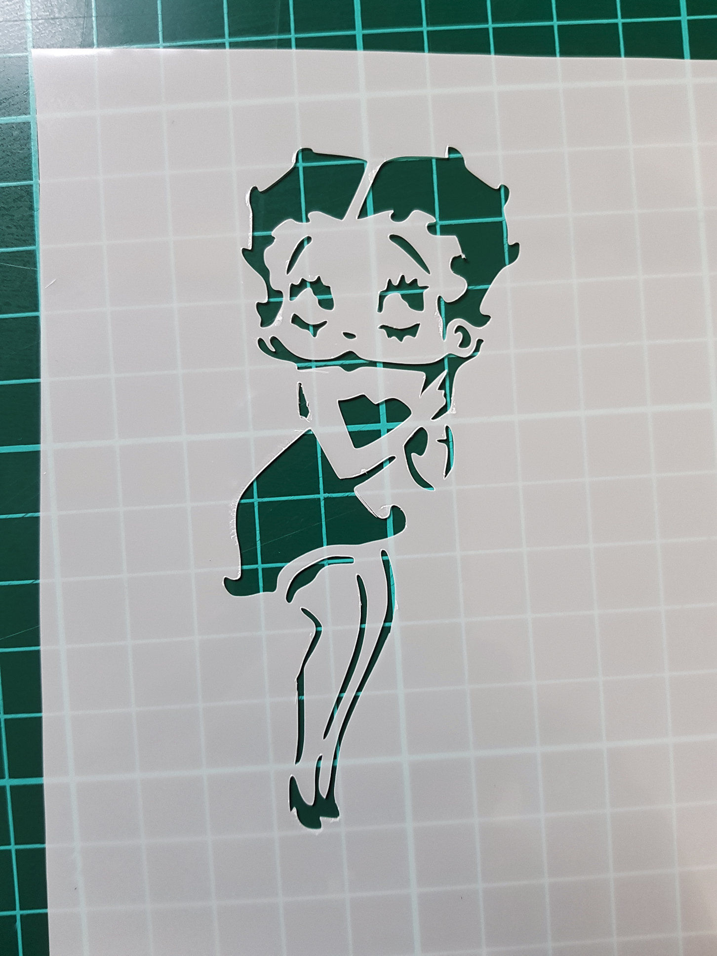 Betty Boop stood stencil for cakes and cupcakes laser cut m