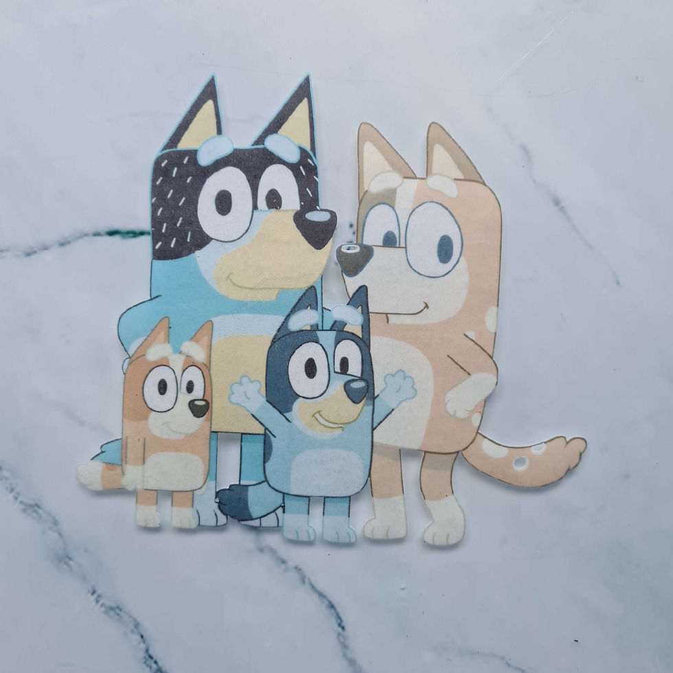 bluey and friends cake or cupcake toppers
