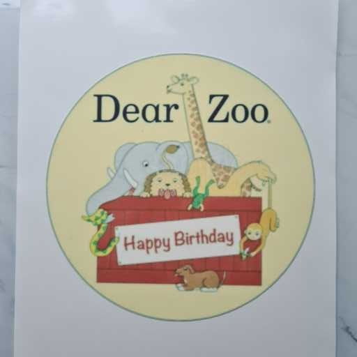 Dear zoo happy birthday cake or cupcake toppers