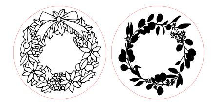 Floral rounds x 2 wreath inboss out outboss stamp