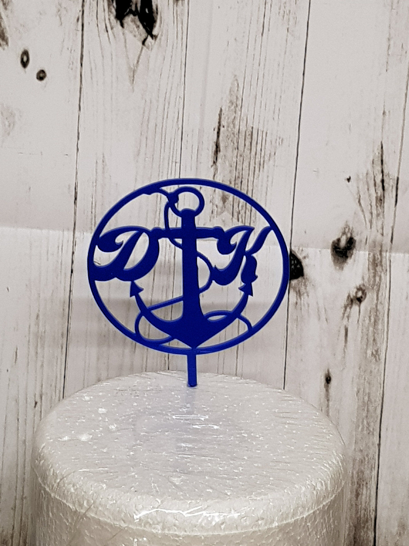 Ship Ahoy Initials wedding cupcake or Cake topper Made with 3mm