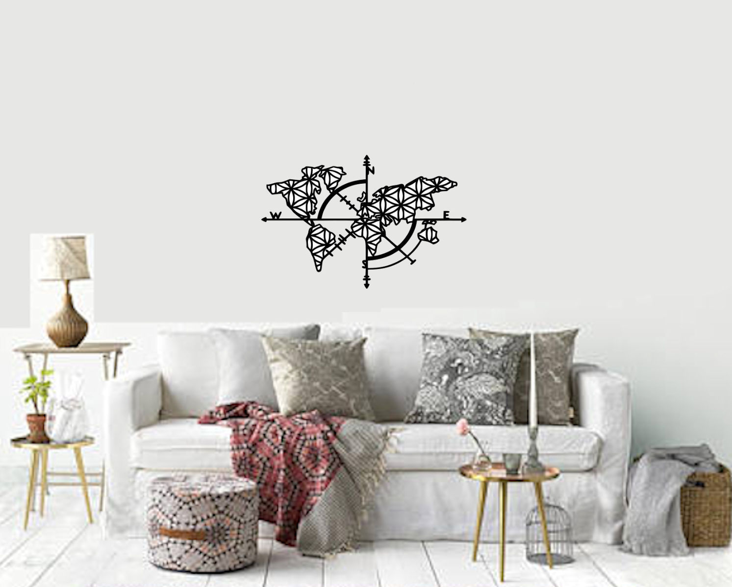 NESW Map vinyl wall art for anywhere in the house