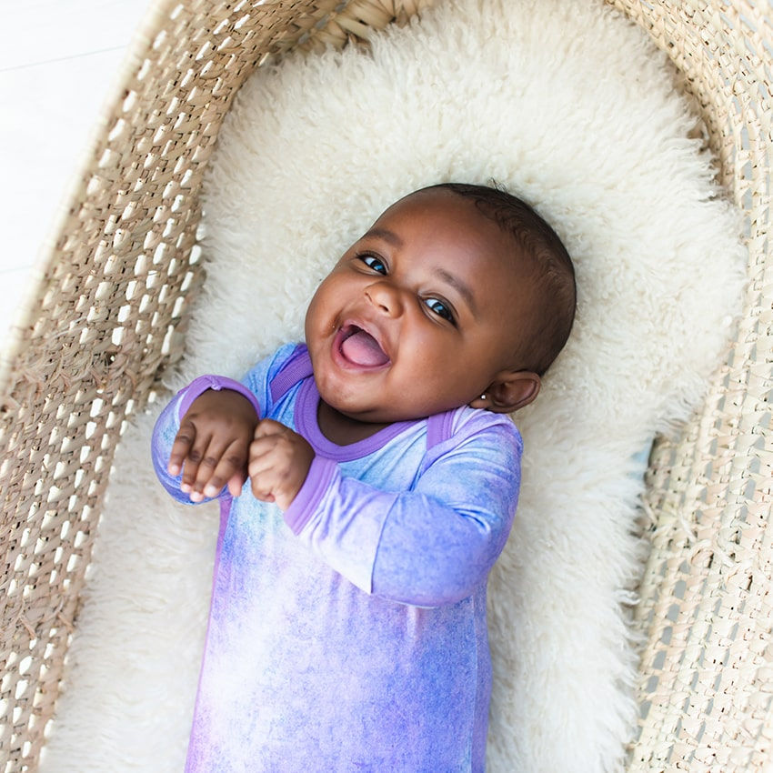 Miniature : Gigoteuse à nouer aquarelle violette - Little Sleepies