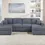 Thumbnail: Black Double Chaise Sofa