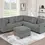 Thumbnail: Dark Gray 4-Piece Sectional Set W/ Ottoman