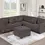 Thumbnail: Dark Gray 4-Piece Sectional Set W/ Ottoman