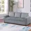Thumbnail: Gray Convertible Sofa