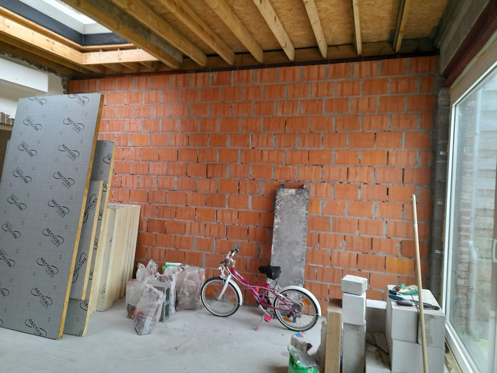 muur uit snelbouwblokken ruw