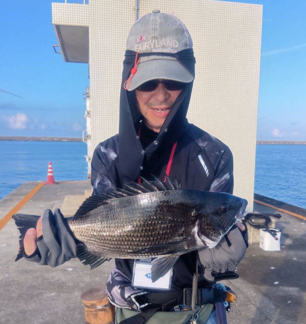 本日第1号のクロダイ、常連さんが釣り上げました。