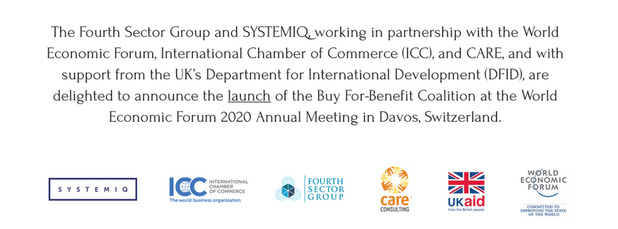 Buy for Benefit Coalition "Putting Purpose in Global Value Chains" Launch at WEF Annual DAVOS Meetings