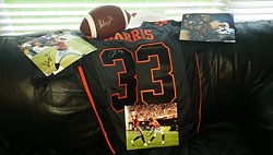 An Andrew Harris BC Lions prize pack that we gave away in 2014