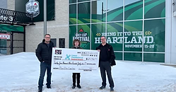 The cheque donation to the Allan Blair Cancer Centre in Regina in 2022