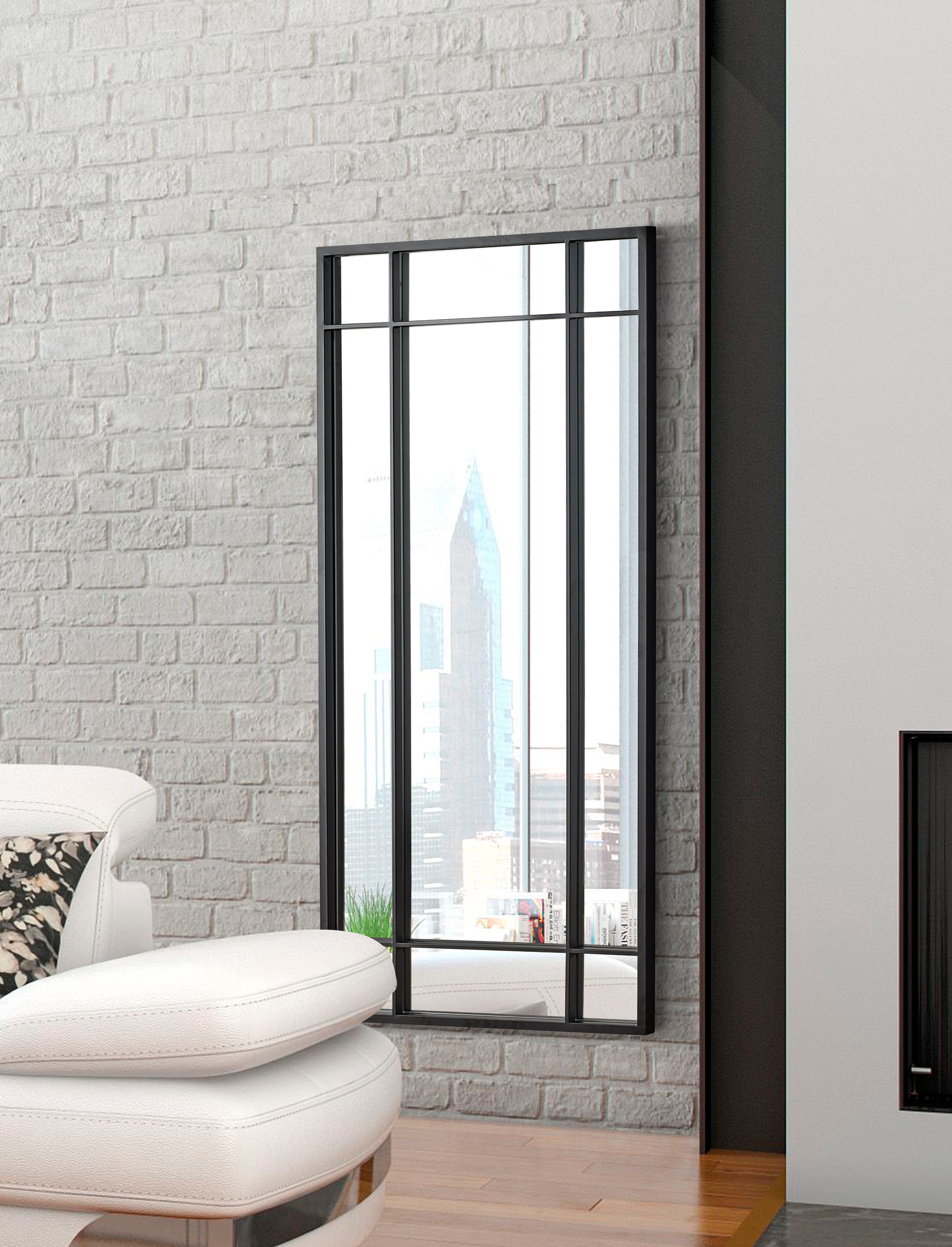 Alessa Metal Window Mirror(67"x 36" Mat Black)