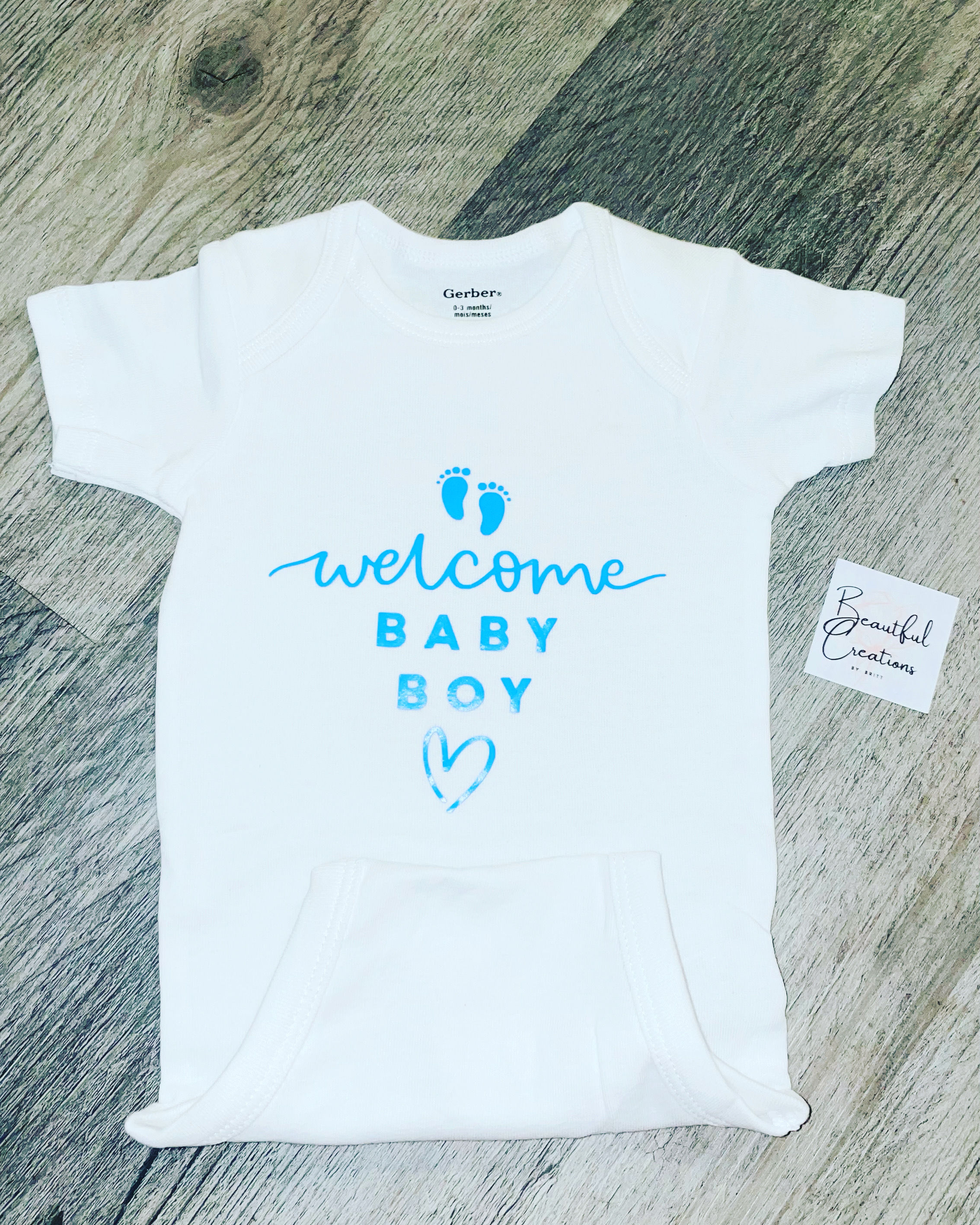 Welcome Baby Boy Onesie