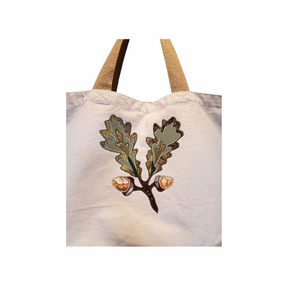 Thumbnail: Woodland Oak Appliqué Tote Bag XL