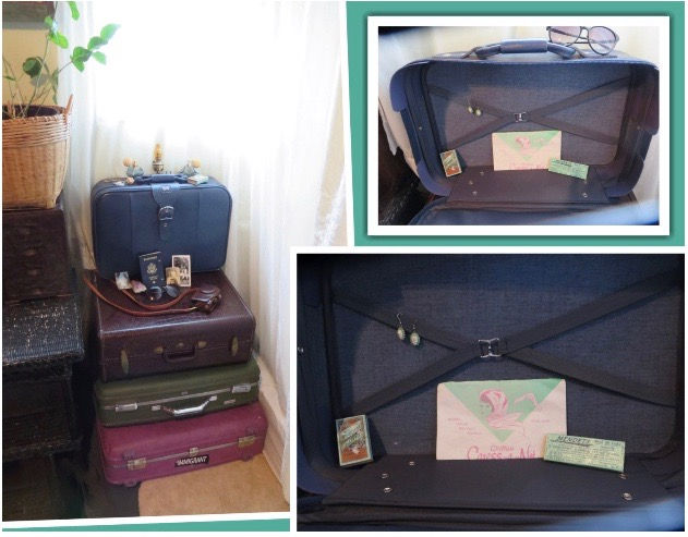 Thumbnail: 60's Blue American Tourister Medium Nesting Suitcase Stackable Retro Luggage