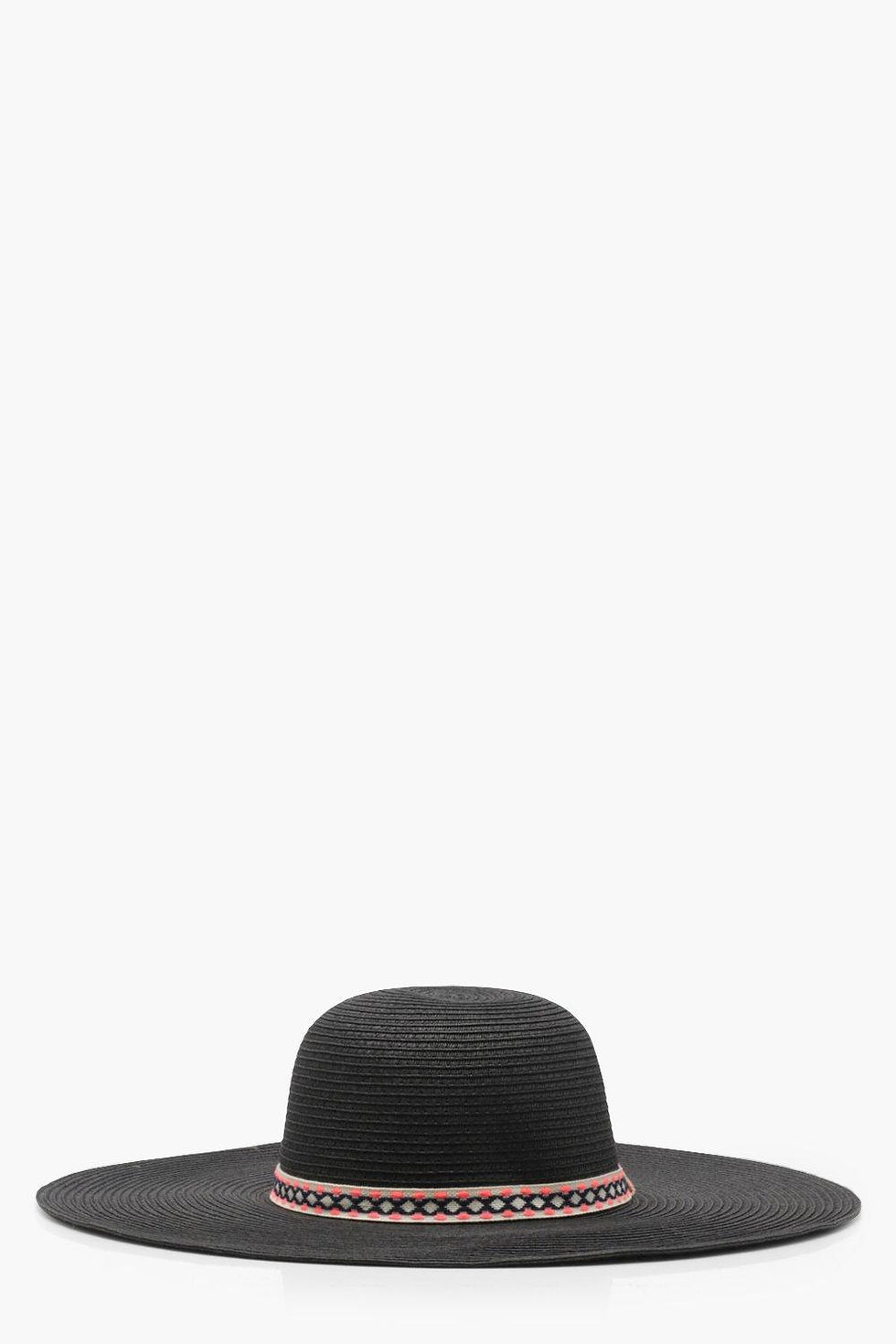 Thumbnail: Straw Sun Hat Aztec Textile Trim