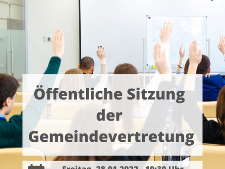 Einladung zur öffentlichen Sitzung der Gemeindevertretung