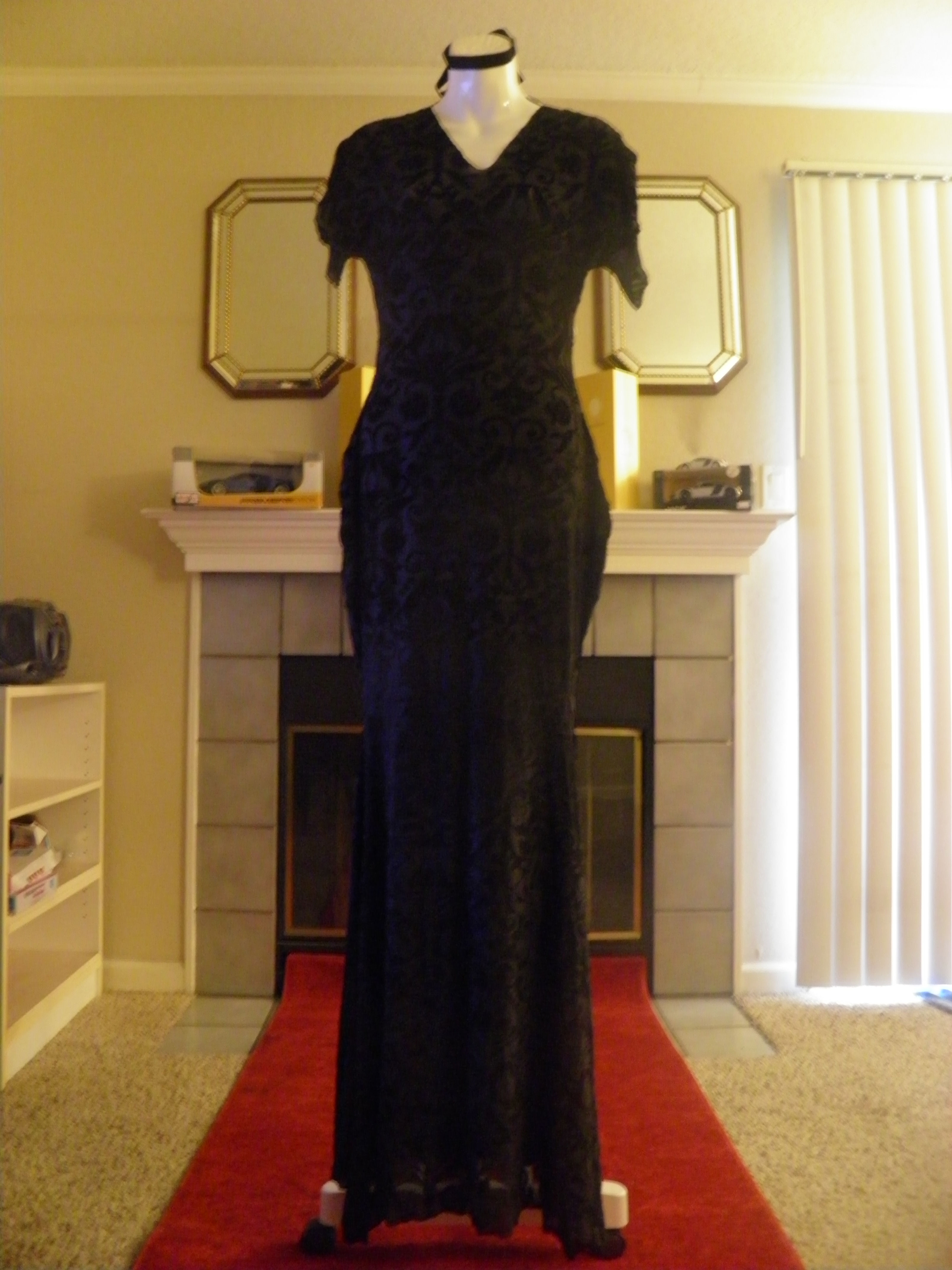 Black Velvet & Sheer Mermaid Dress