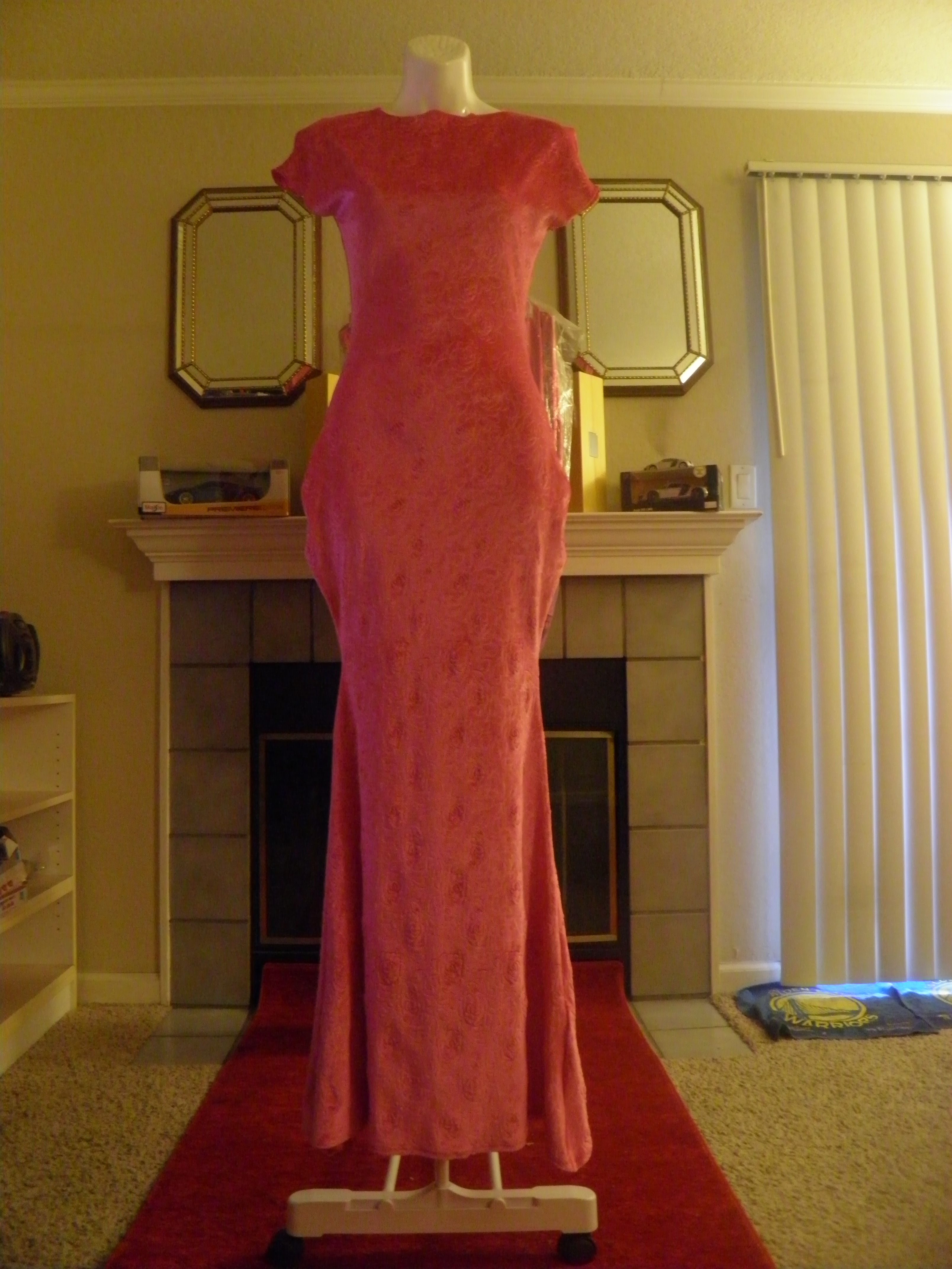 Pink Rose Velvet Mermaid Dress