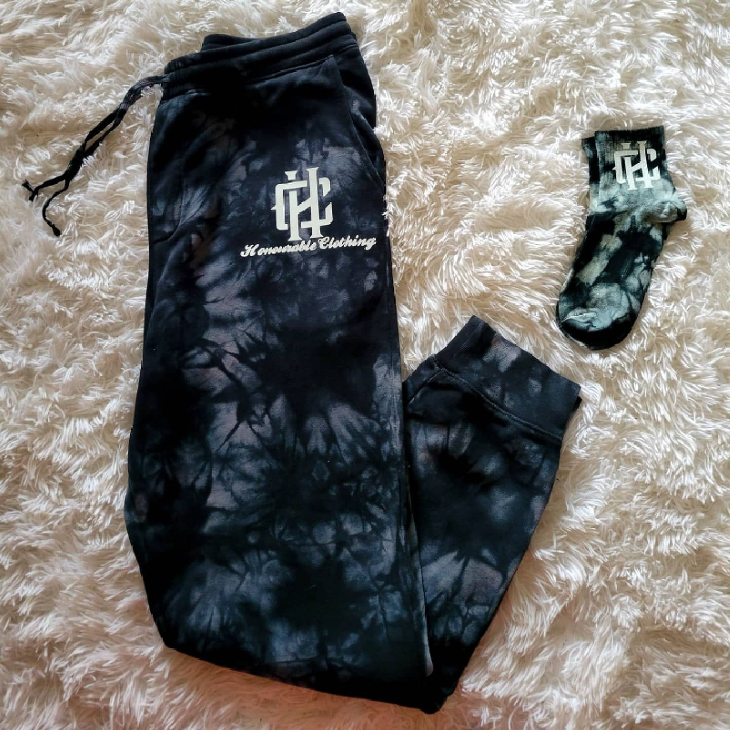 Black TieDye Jogger & Socks