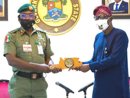 Gov. Sanwo-Olu Receives GOC 81 Division, Seeks Synergy Among Security Agencies