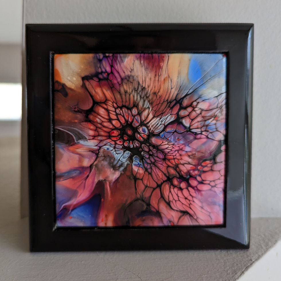 Thumbnail: Small Jewelry Box with Art Tile Lid