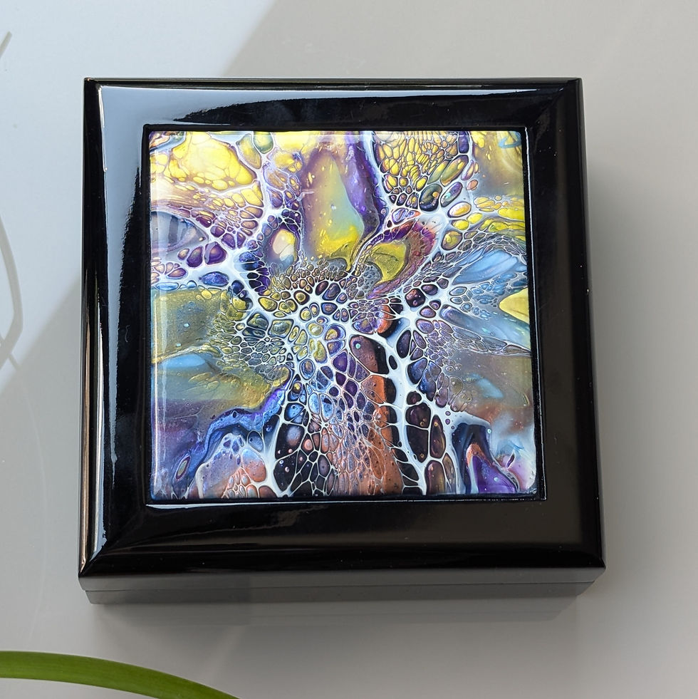 Thumbnail: Small Jewelry Box with Art Tile Lid