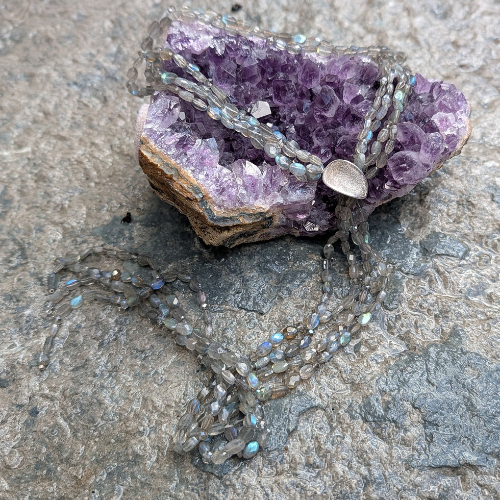 Thumbnail: Labradorite Lariat with Silver Clasp