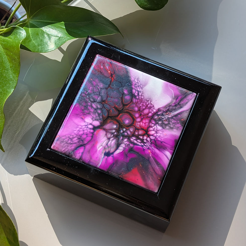 Thumbnail: Small Jewelry Box with Art Tile Lid