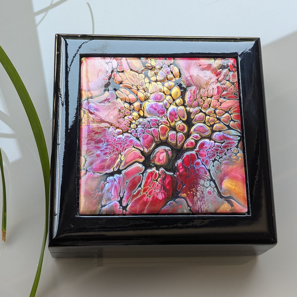 Thumbnail: Small Jewelry Box with Art Tile Lid