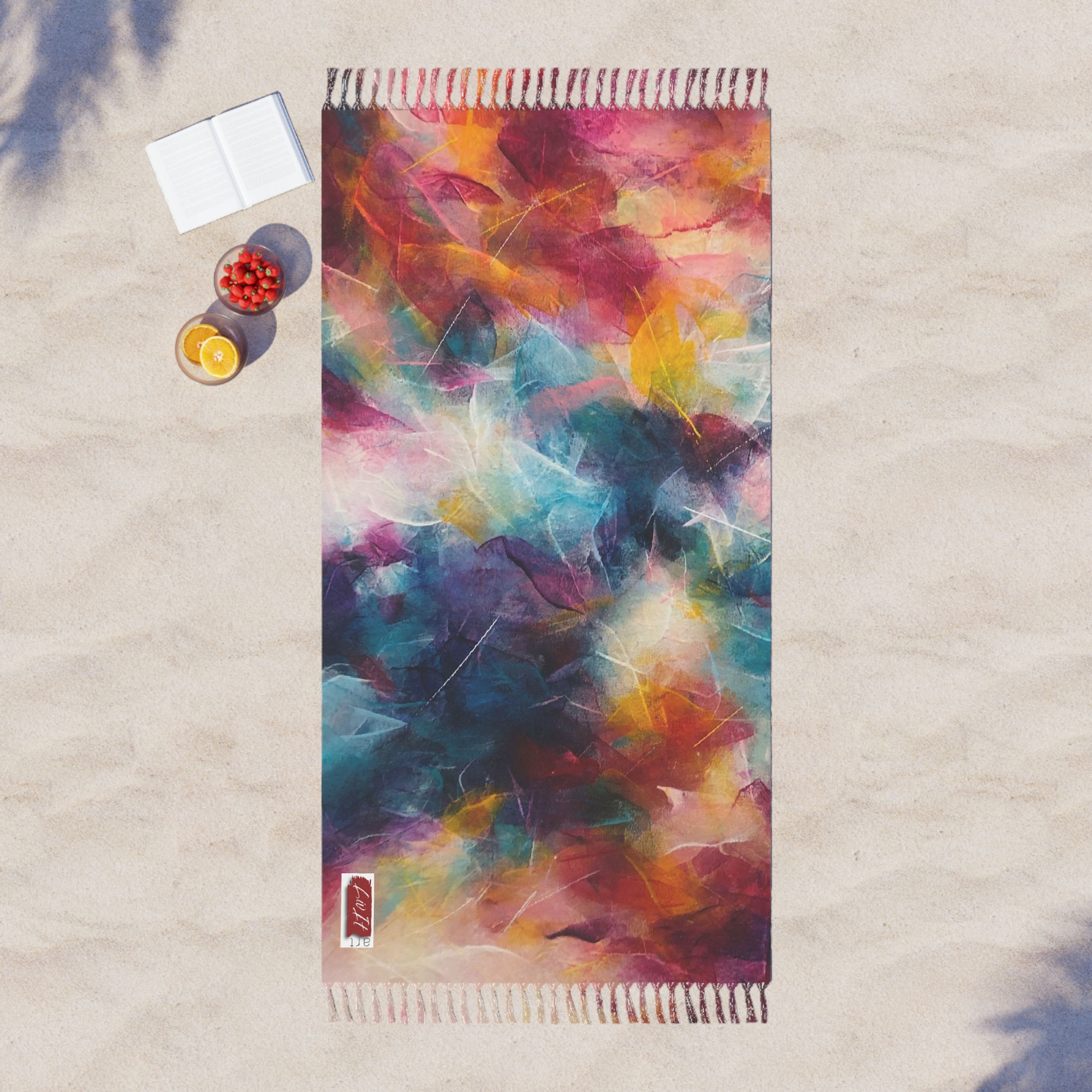 Colorful Boho Beach Towel - Vibrant Abstract Design for Summer Fun
