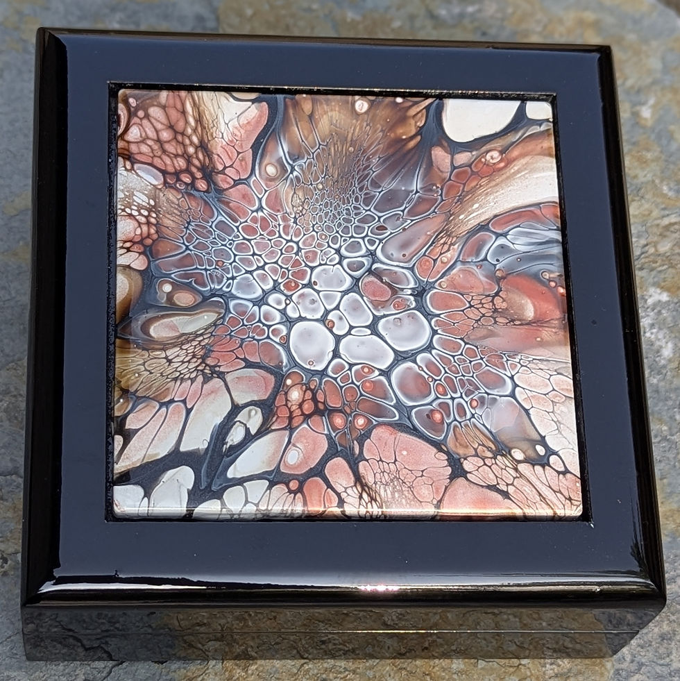 Thumbnail: Small Jewelry Box with Art Tile Lid