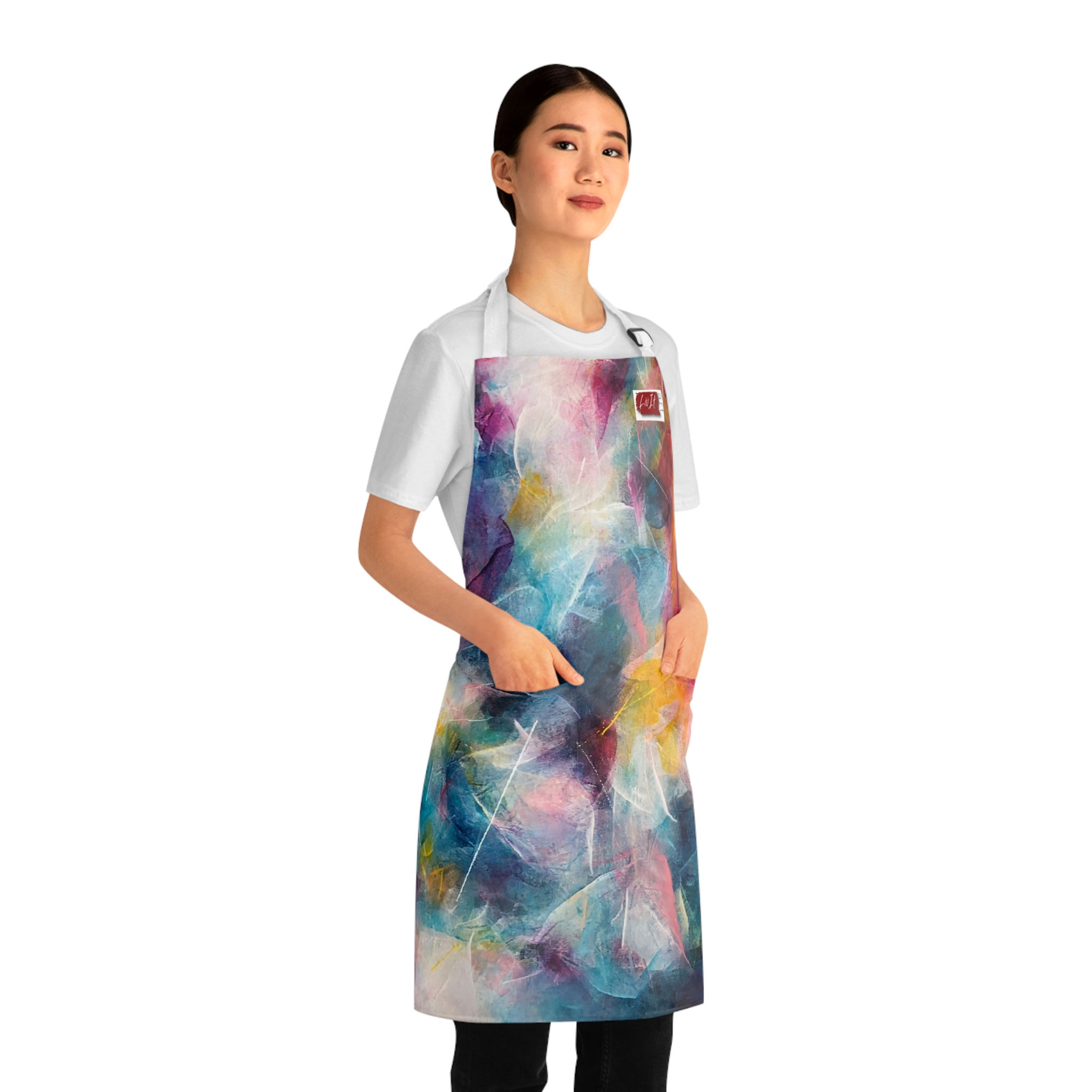 Vibrant Abstract Art Kitchen Apron - Colorful Cooking Gift for Creative Chefs