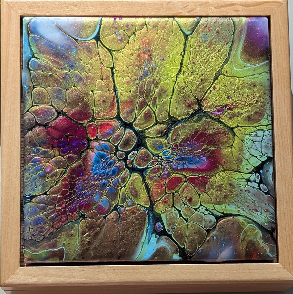 Thumbnail: Large Jewelry Box with Art Tile Lid
