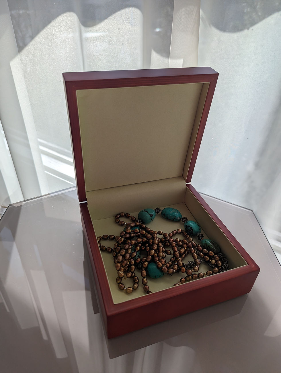 Thumbnail: Large Jewelry Box with Art Tile Lid